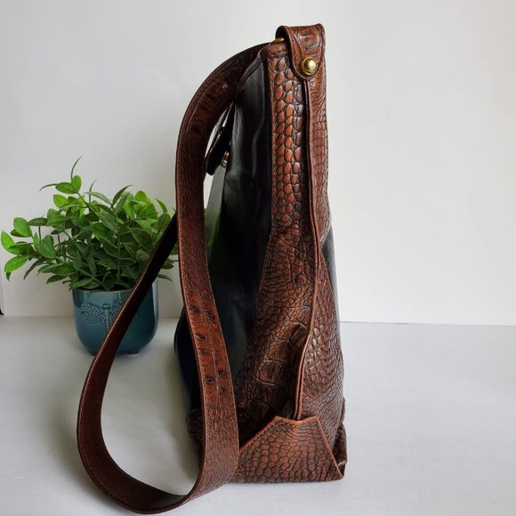 VGUC Brahmin Tuscan Concordia Shoulder Bucket/Hobo Bag in Black and Brown - Picture 6 of 15